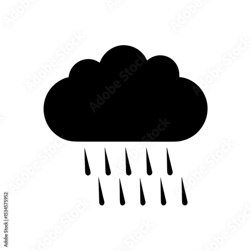 Rain Cloud Icon Vector Flat Clean and Isolated Look