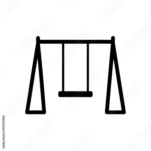 Swing Set Icon Vector with Flat Clean Isolated Style