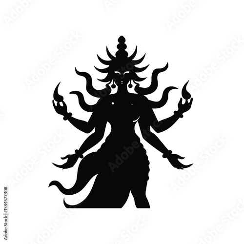 silhouette of a lord kali 