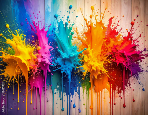 Colorful paint splashes