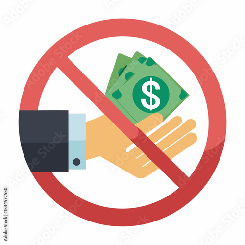 Anti-Corruption Hand Icon Vector on White Background for International Anti-Corruption Day