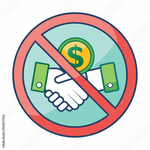 Anti-Corruption Hand Icon Vector on White Background for International Anti-Corruption Day