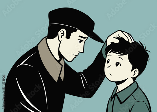 Father comforting his son, a tender moment, for family blogs
