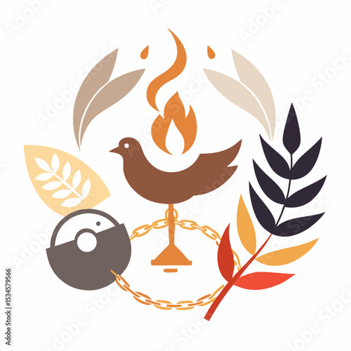 Remembrance and Dignity Symbol Vector for Genocide Victims Memorial