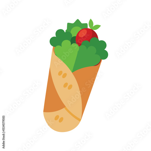 Delicious Vegetarian Wrap Fresh Veggie Delight