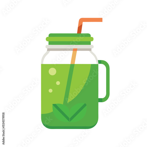 Refreshing Green Smoothie in a Mason Jar A Healthy Drink Recipe