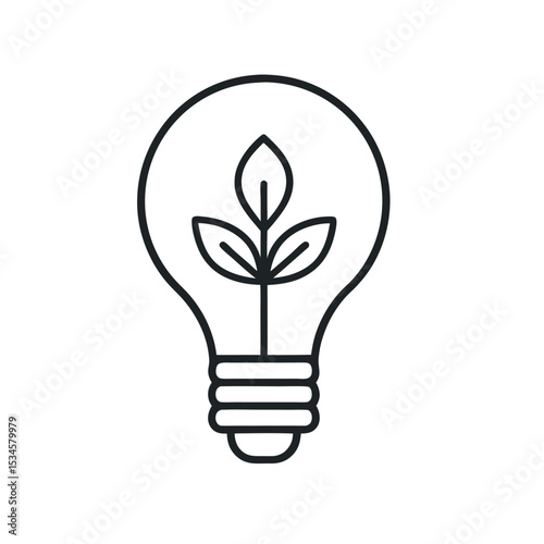 Minimal vector icon representing green energy, featuring eco-friendly elements like leaves, lightning, and power. Ideal for sustainability apps, clean tech, and environmental projects.