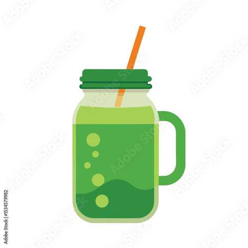Refreshing Green Smoothie in a Mason Jar Healthy and Delicious