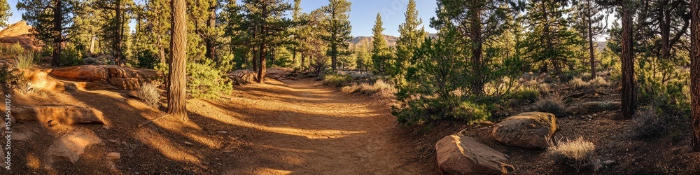 Fototapeta premium Scenic Desert Pathway: Captivating Panorama of Devils Garden Trail in Arches National Park, Utah