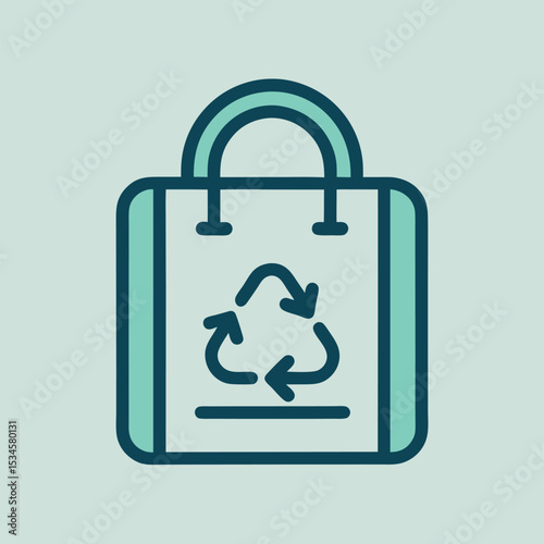 Simple vector icon of a reusable bag, representing eco-conscious shopping and sustainability. Ideal for green packaging, zero-waste branding, apps, and environmental campaigns.