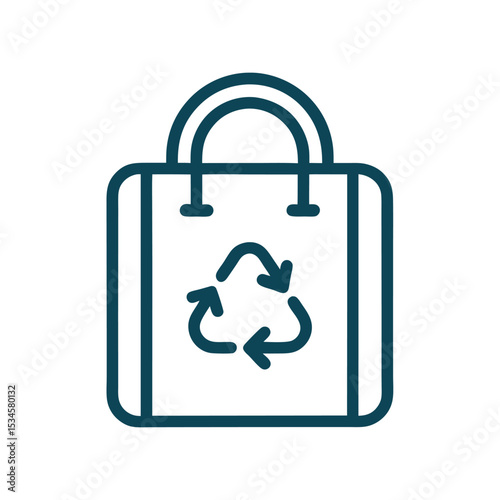 Simple vector icon of a reusable bag, representing eco-conscious shopping and sustainability. Ideal for green packaging, zero-waste branding, apps, and environmental campaigns.