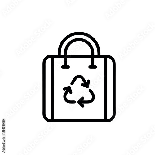 Simple vector icon of a reusable bag, representing eco-conscious shopping and sustainability. Ideal for green packaging, zero-waste branding, apps, and environmental campaigns.