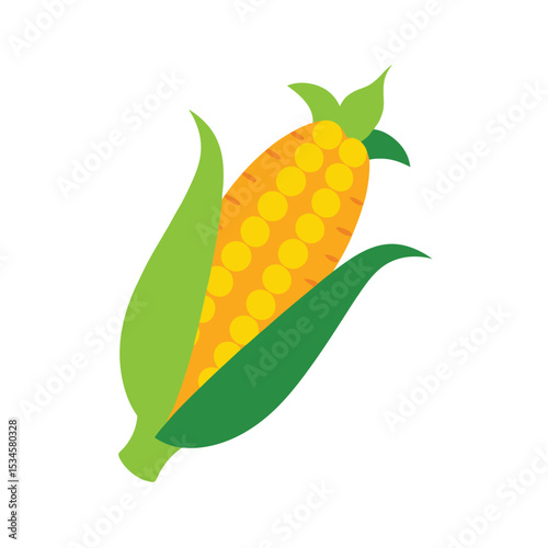 Vibrant Corn Illustration A Detailed Vector Graphic of Ripe Maize