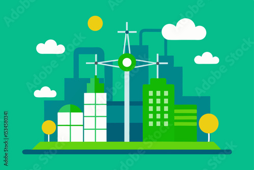 Eco-Friendly Cityscape Sustainable Urban Design and Green Technology Integration