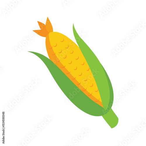 Sweet Corn on the Cob A Vibrant Illustration of Fresh, Ripe Maize