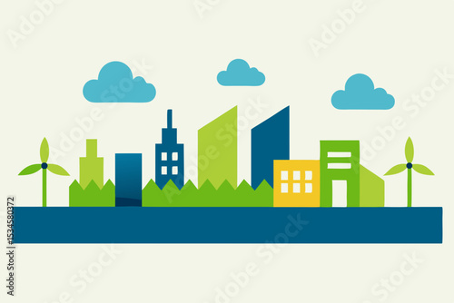 Eco-Friendly Cityscape Sustainable Urban Design and Green Buildings