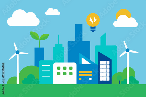 Sustainable Cityscape Eco-Friendly Urban Design and Renewable Energy Solutions