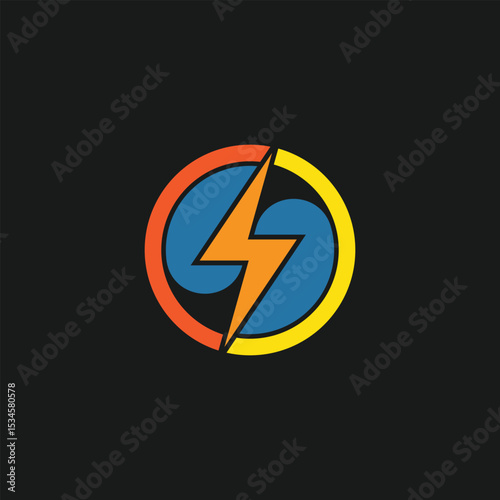 bolt abstract logo modern style
