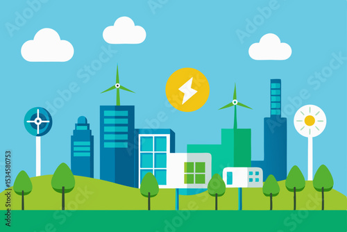 Sustainable Cityscape Green Energy Solutions for a Brighter Future