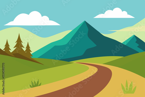 Scenic Mountain Road A Journey Through Rolling Hills and Majestic Peaks
