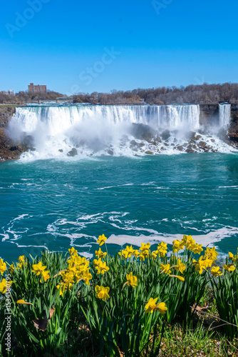Beautiful view of American Falls and Bridal Veil Falls is waterfalls that makeup Niagara Falls