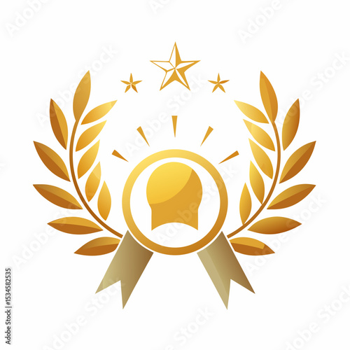 Nobel Prize Medal and Laurel Wreath Vector for Achievement and Honor