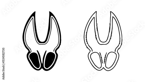 Deer Footprint Icon Vector. Forest animal Deer Hoof print Logo