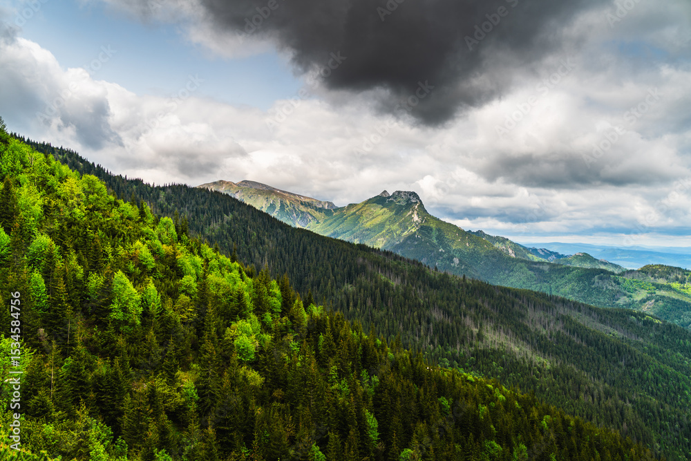 Obraz premium View on the peak Giewont in Tatra Mountains , Landscape Photography