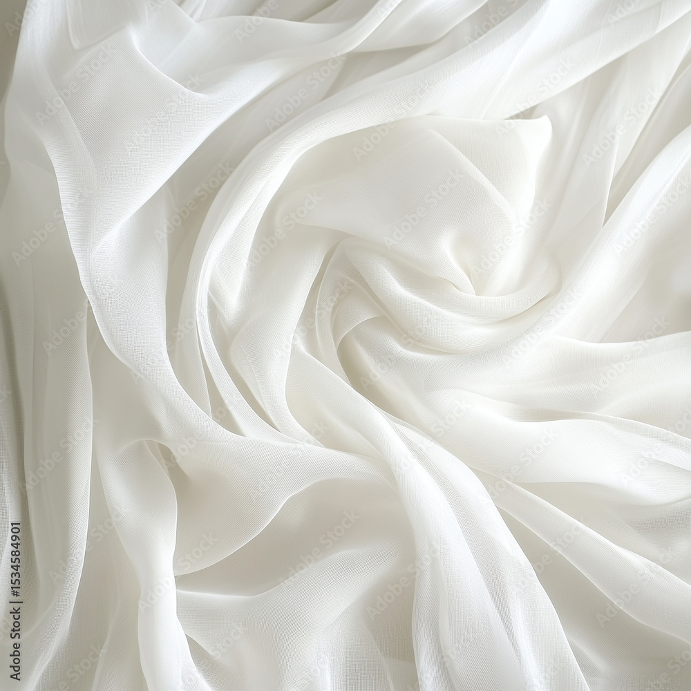 Obraz premium soft draped white fabric texture background