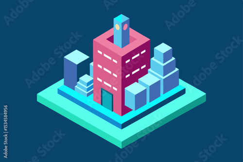 Isometric Cityscape Modern Building Design and Urban Architecture