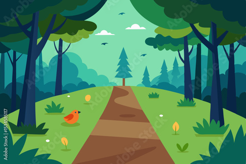 Serene Forest Path A Journey Through Lush Greenery and Tranquil Nature