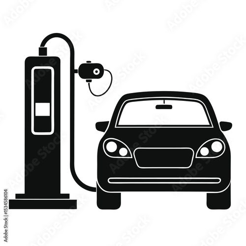 creative details Outline silhouette Gas station icon Vector Illustration