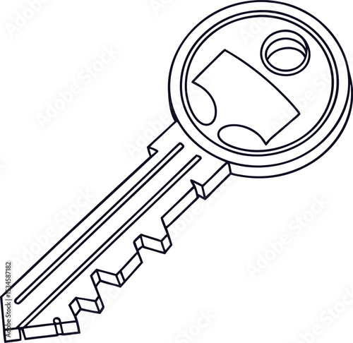 Outlined and Solid Key Icons – Security Access Symbol in Minimal Vector Design