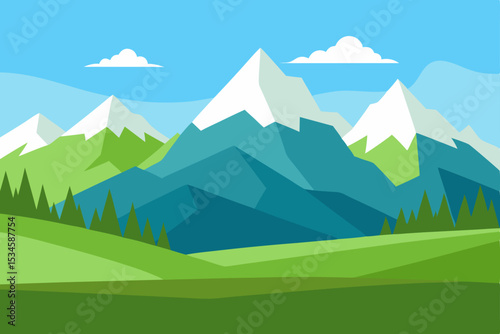 Majestic Mountain Landscape A Serene View of Peaks and Valleys