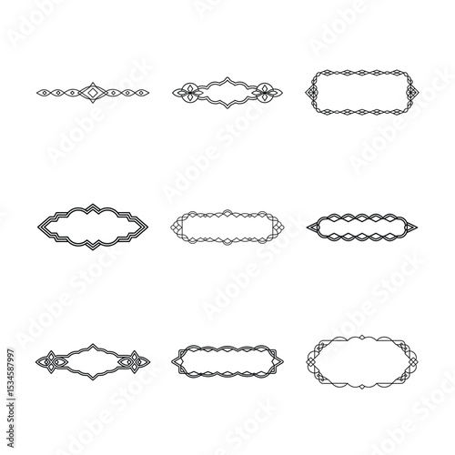 Elegant Black and White Decorative Frames and Borders for Graphic Design