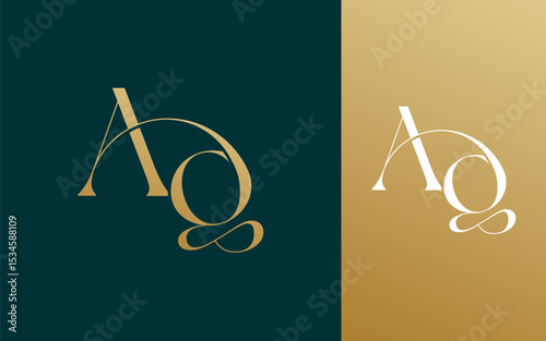 Initial letter AG GA logo design vector illustration for couple, wedding, and business