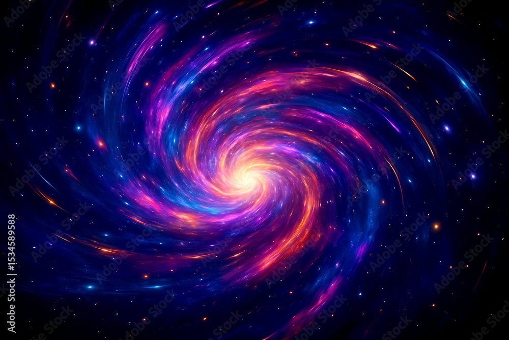 Fototapeta premium Abstract Cosmic Swirl with Vibrant Colors and Galactic Energy
