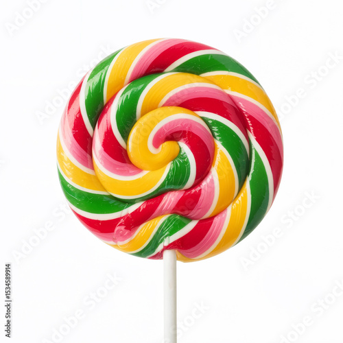 Bright and Colorful Lollipop with Swirled Rainbow Design