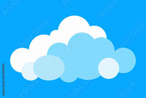 Fluffy White Clouds in a Vivid Blue Sky A Simple Illustration