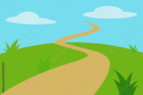 Winding Path to a Sunny Hilltop A Journey of Discovery