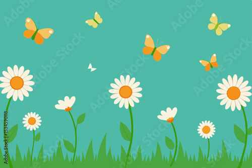 Spring Meadow Daisies, Butterflies, and the Sweet Smell of Nature