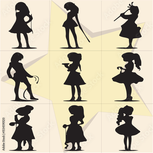 A Girl’s World in Silhouette set-64