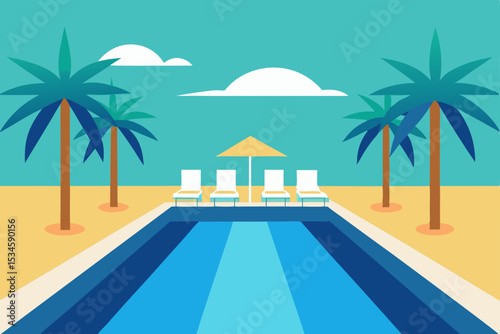 Tropical Paradise Poolside Relaxation and Summer Vacation Dreams