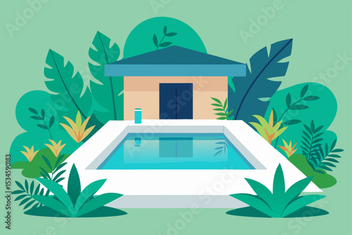 Tropical Poolside Paradise  Luxury Villa with Lush Greenery and Private Pool