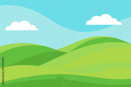Serene Rolling Hills Landscape A Picturesque Green Meadow Scene