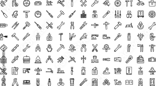 Set of Tool Vector Icons,