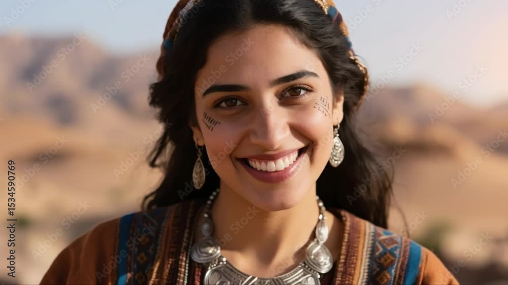 Joven mujer Bereber con sonrisa atractiva