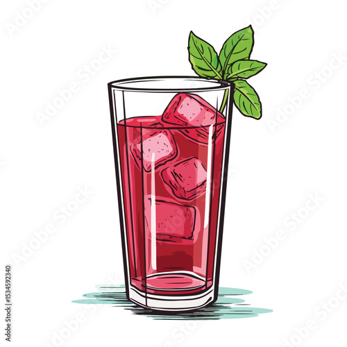 Professional Detox Juice Glass Icon on White Background Sketch for Health and Wellness Concepts