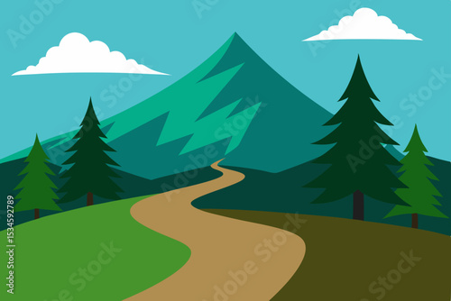 Scenic Mountain Path A Winding Road to the Majestic Peak