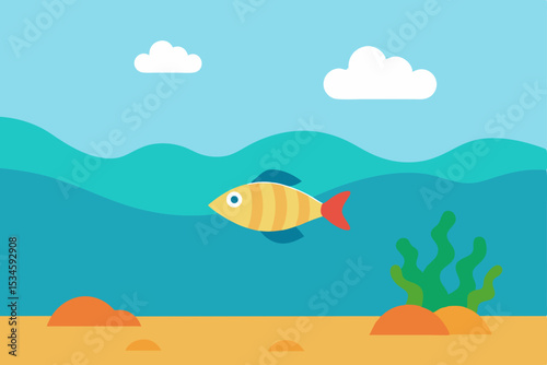 Undersea Adventure Colorful Fish in Ocean Waves